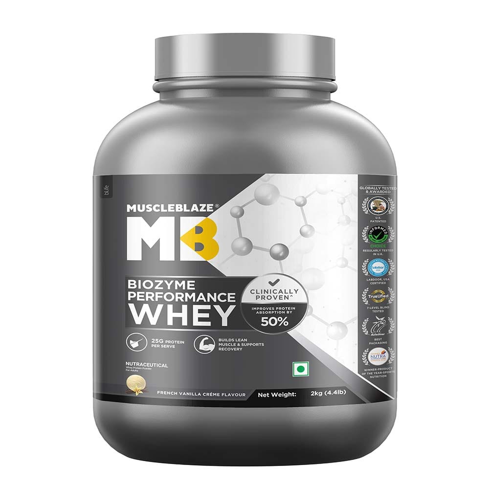 MuscleBlaze Biozyme Performance Whey, 4.4 lb French Vanilla Creme MuscleBlaze sale