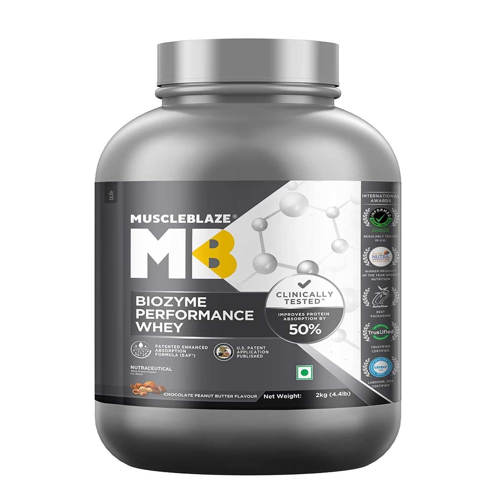 MuscleBlaze Biozyme Performance Whey, 4.4 lb Chocolate Peanut Butter MuscleBlaze sale
