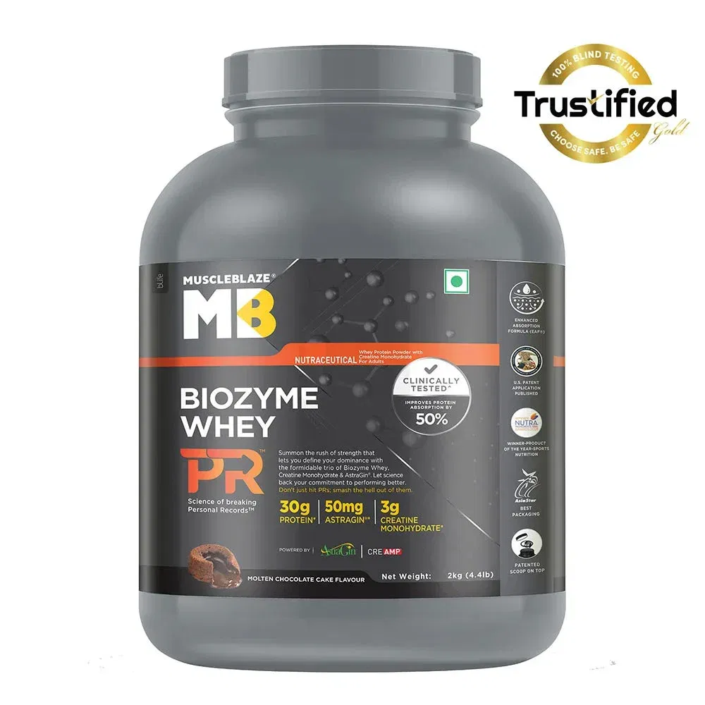 MuscleBlaze Biozyme Whey PR, 4.4 lb Molten Chocolate Cake MuscleBlaze sale