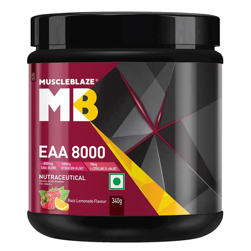 MuscleBlaze EAA 8000, Razz Lemonade 0.75 lb, 25 Servings MuscleBlaze sale