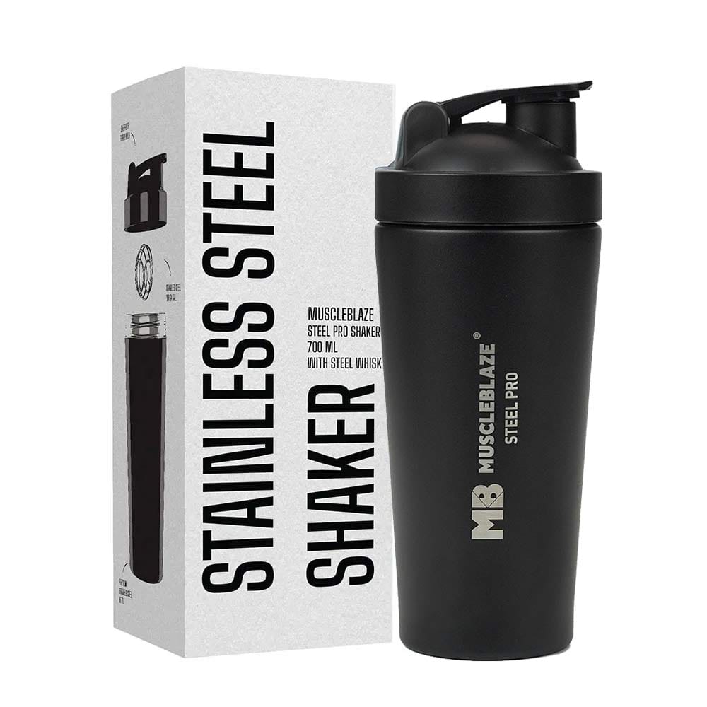 MuscleBlaze Stainless Steel Shaker, Stealth Black 700 ml MuscleBlaze sale
