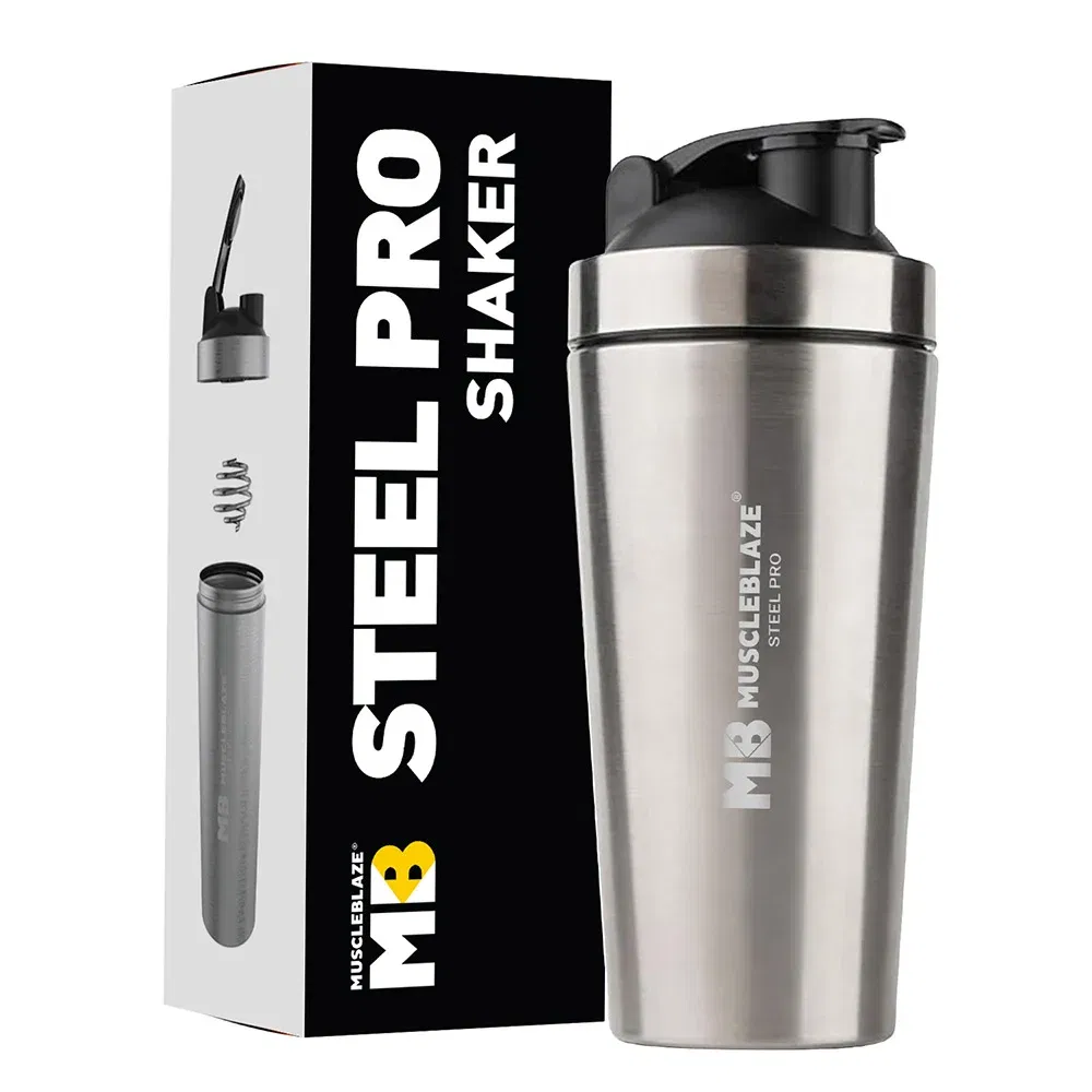 MuscleBlaze Stainless Steel Shaker, Silver 700 ml MuscleBlaze sale