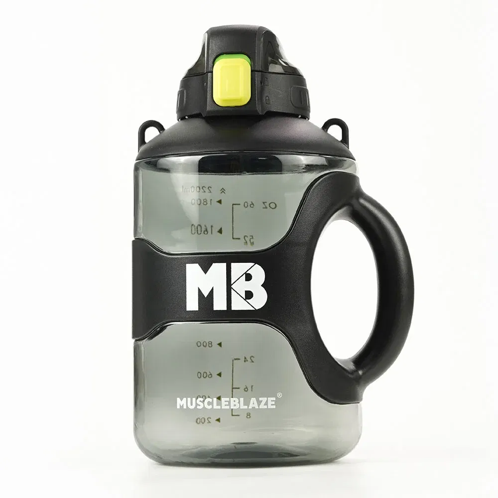 MuscleBlaze Gym Gallon Water Bottle, Black 2.2 L MuscleBlaze sale
