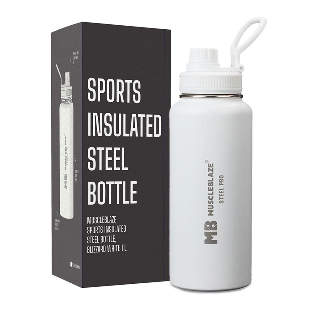 MuscleBlaze Sports Insulated Steel Bottle, Blizzard Blue MuscleBlaze sale