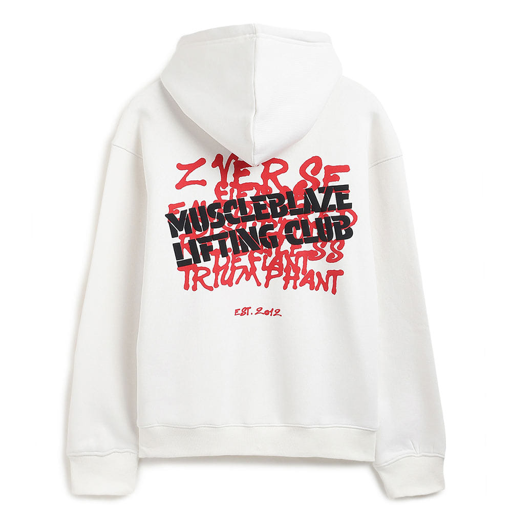 MuscleBlaze Z-League Hoodie, White MuscleBlaze sale