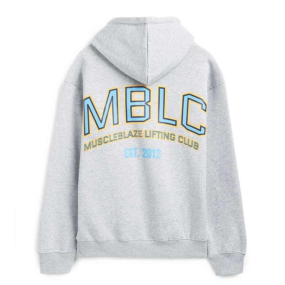 MuscleBlaze Lifting Club Hoodie, Grey Melange MuscleBlaze sale