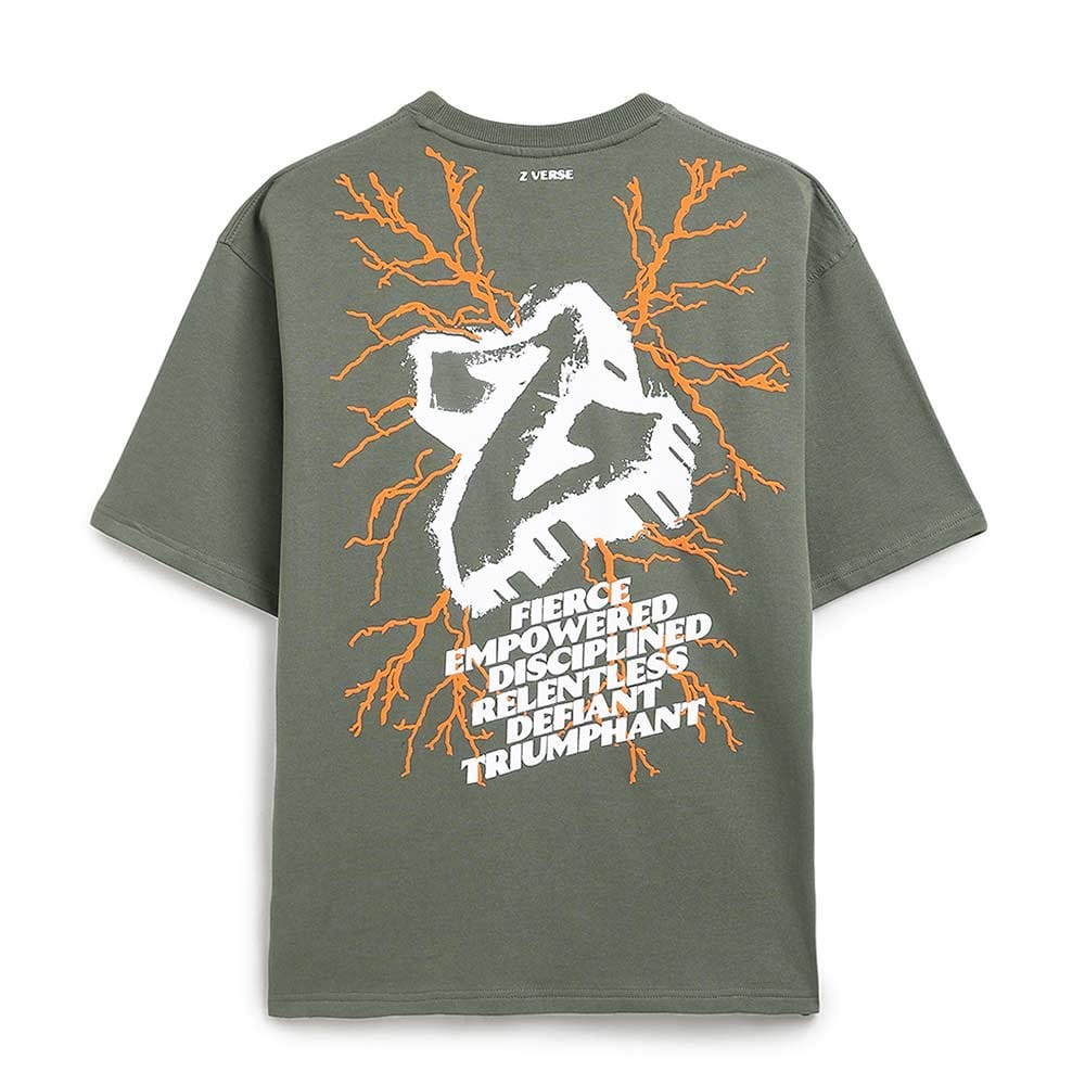 MuscleBlaze Z-Verse Oversized T-Shirt, Military Green MuscleBlaze sale