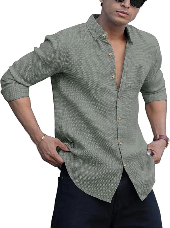 Men's Cotton-Linen Blend Shirt