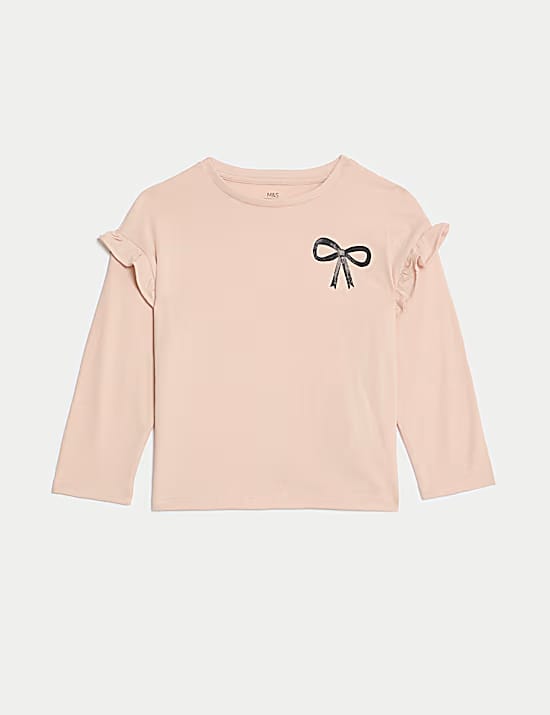 M&S Pure Cotton Bow Top, 2-8 Years Marks & Spencer India sale