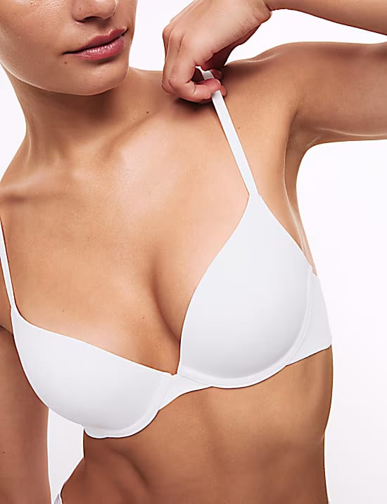 M&S Flexifit Wired Push-Up Plunge Bra, A-E Marks & Spencer India sale