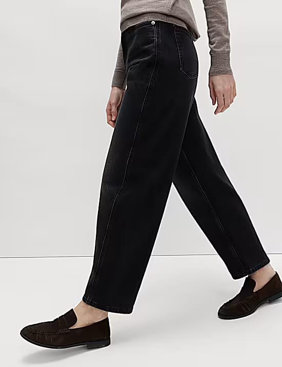M&S High Waisted Carrot Leg Ankle Grazer Jeans Marks & Spencer India sale