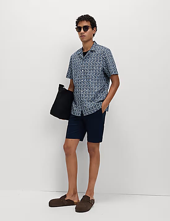 M&S Pure Cotton Geometric Shirt Marks & Spencer sale