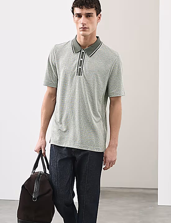 M&S Modal Rich Tipped Soft Polo Shirt Marks & Spencer sale