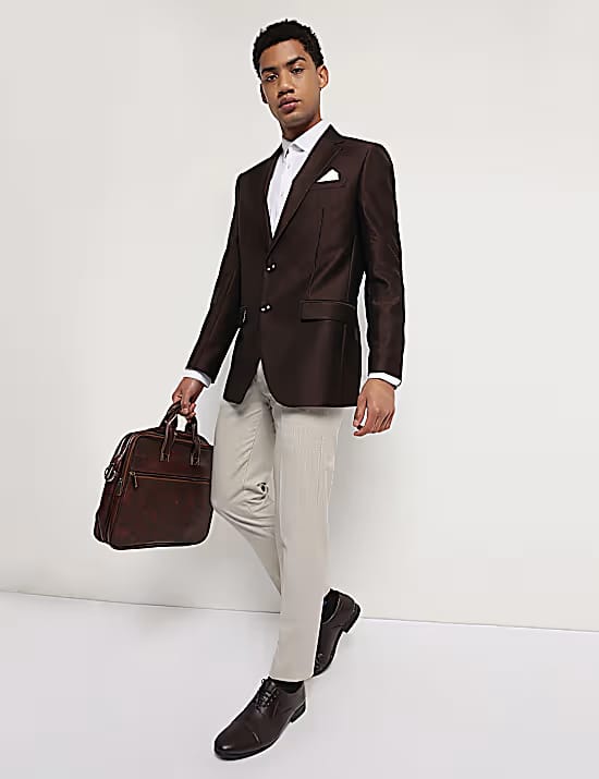 M&S Textured Single-Breasted Blazer Marks & Spencer sale