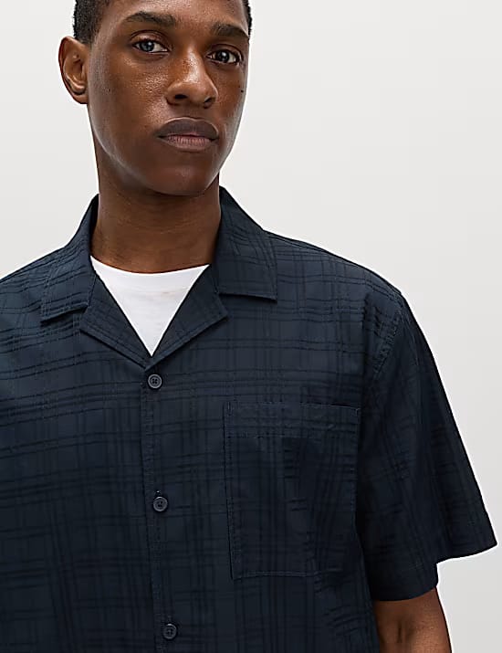 M&S Regular Fit Pure Cotton Short Sleeve Shirt Marks & Spencer sale