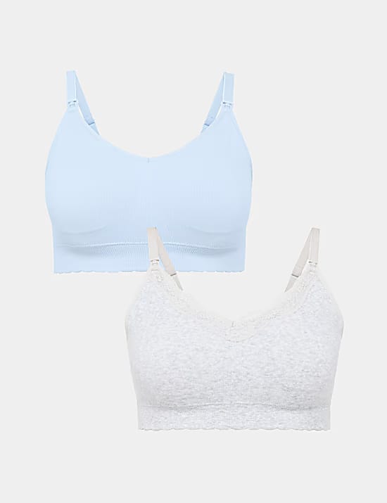 2-Pack Seamless Non-Wired Maternity Nursing Bras Marks & Spencer sale