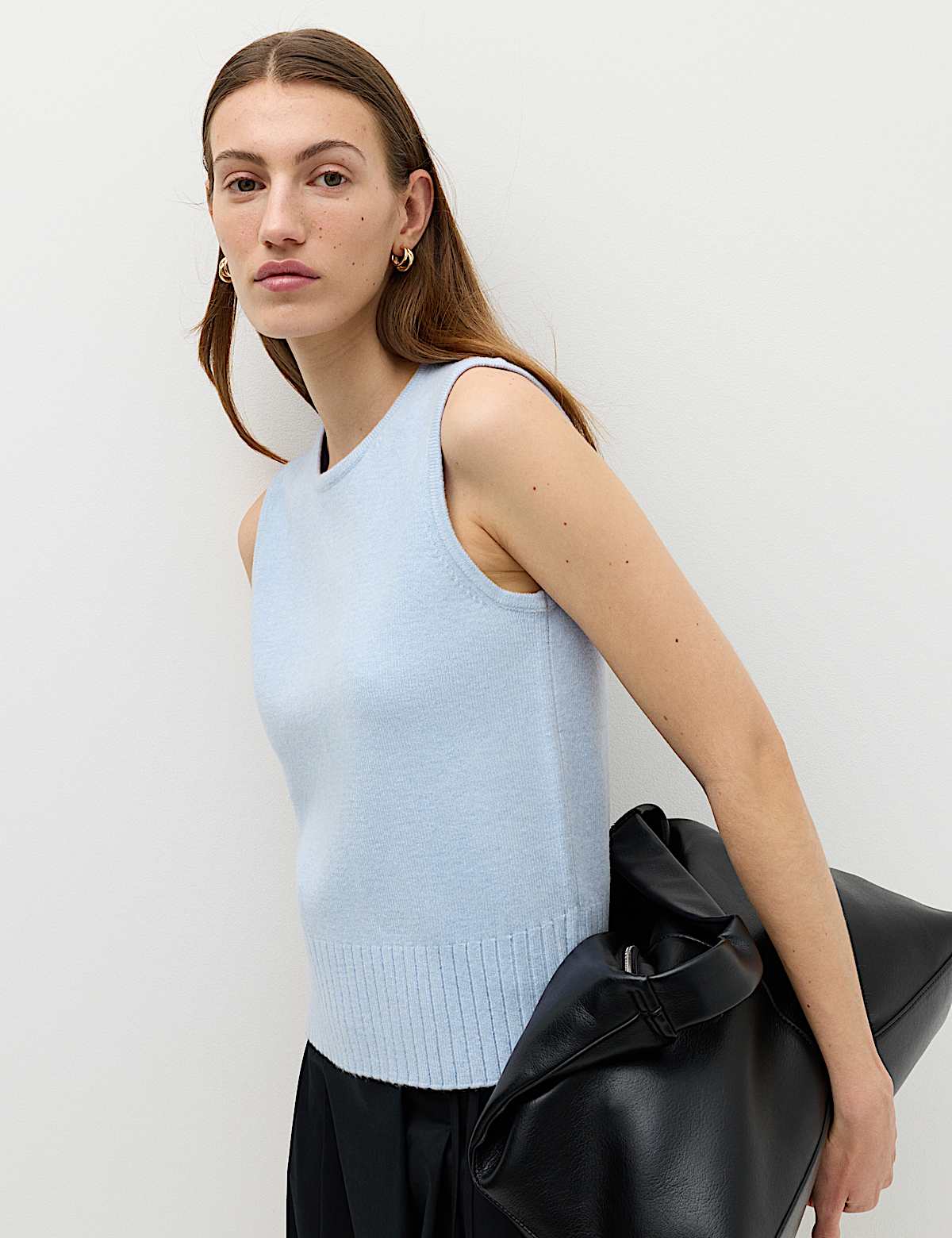 Air-Yarn Crew Neck Knitted Vest (Women) M&S sale