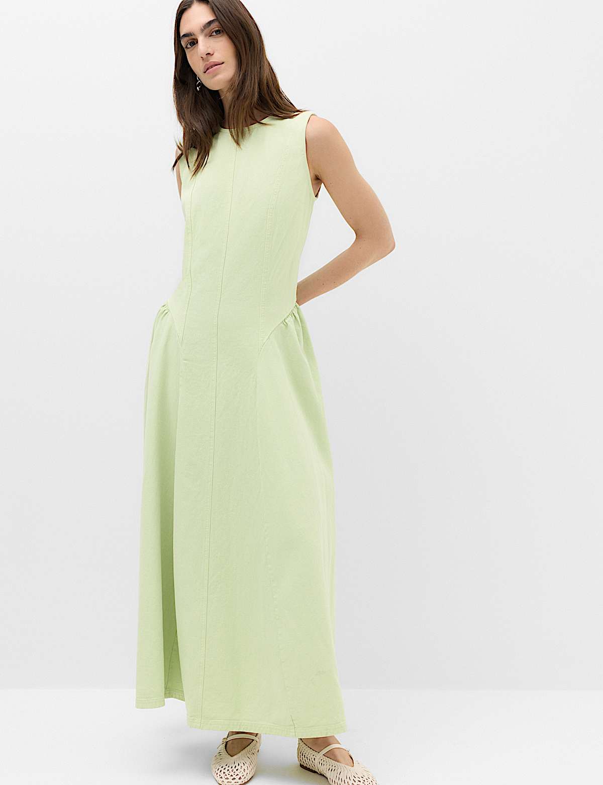 Denim Maxi Drop Waist Dress (Women) M&S sale