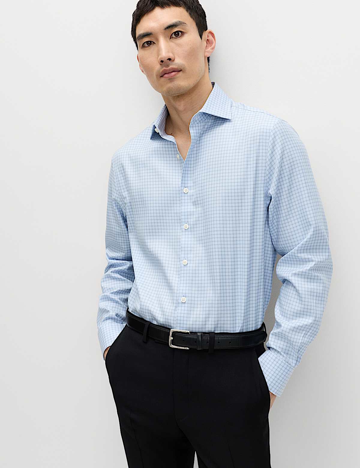 Regular Fit Egyptian Cotton Check Shirt (Men) M&S sale