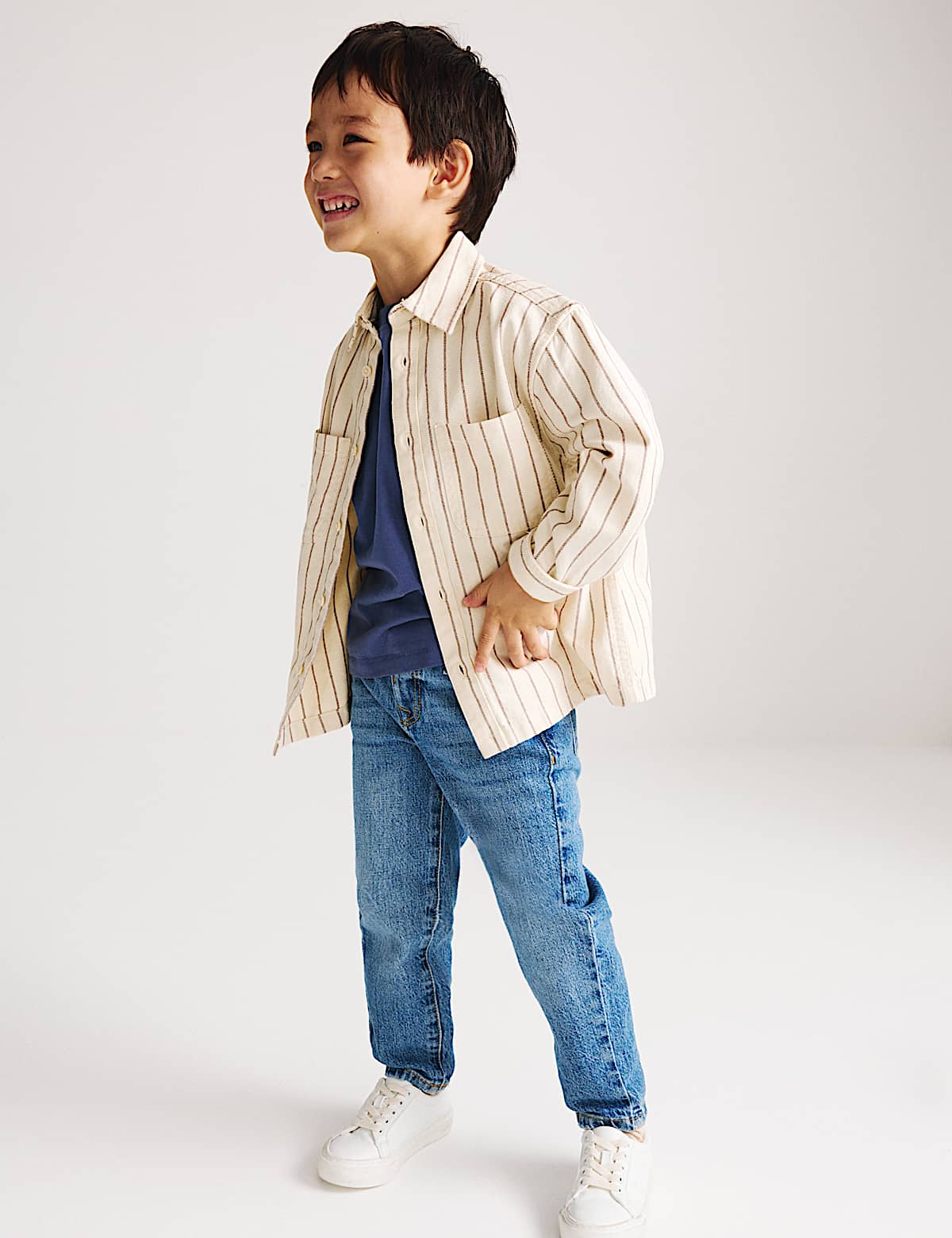 Pure Cotton Striped Overshirt (2-8 Yrs) M&S sale