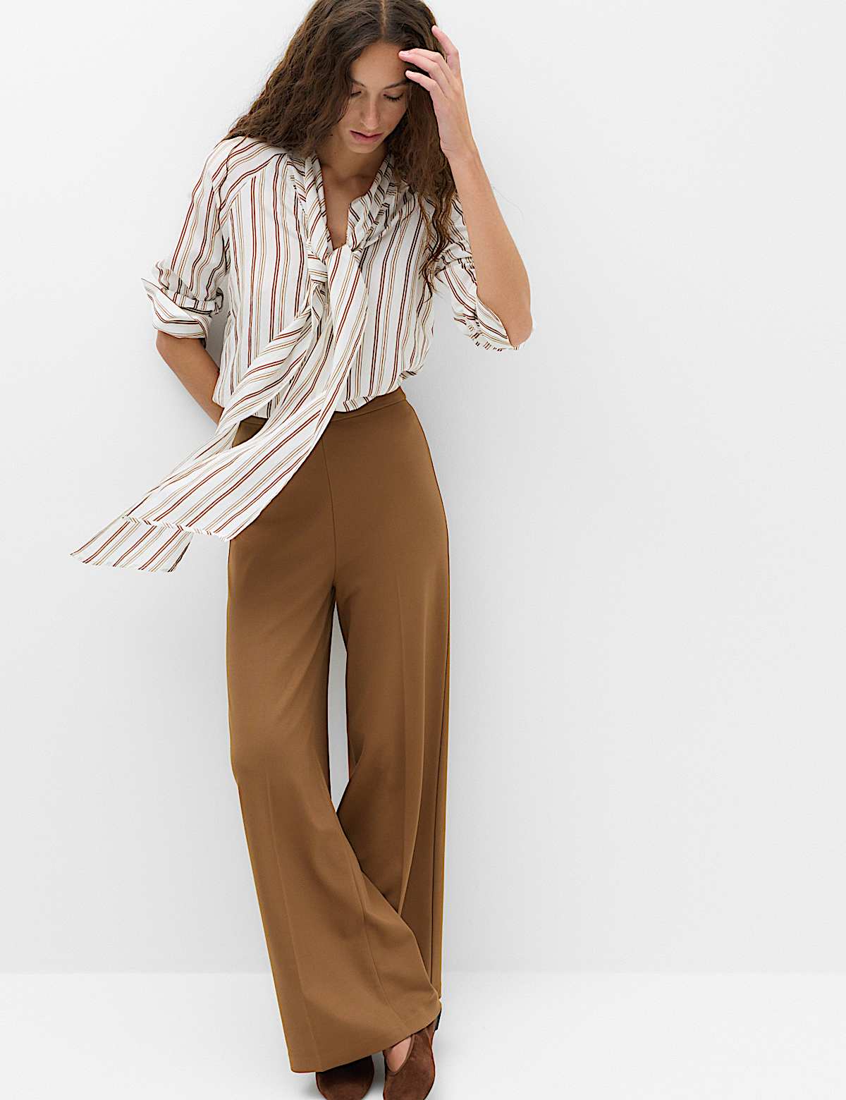 Jersey Wide Leg Trousers with Stretch (Women) M&S sale