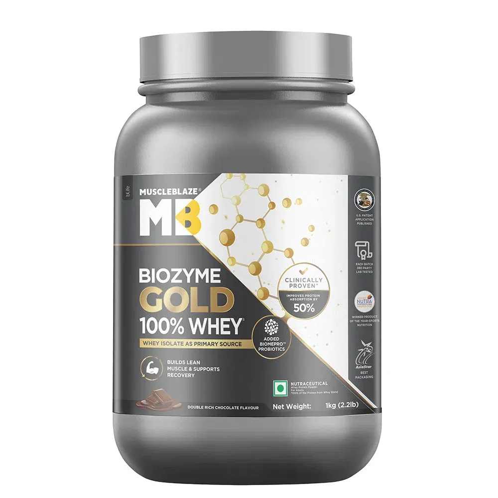 MuscleBlaze Biozyme Gold 100% Whey, 2.2 lb Double Rich Chocolate MuscleBlaze sale