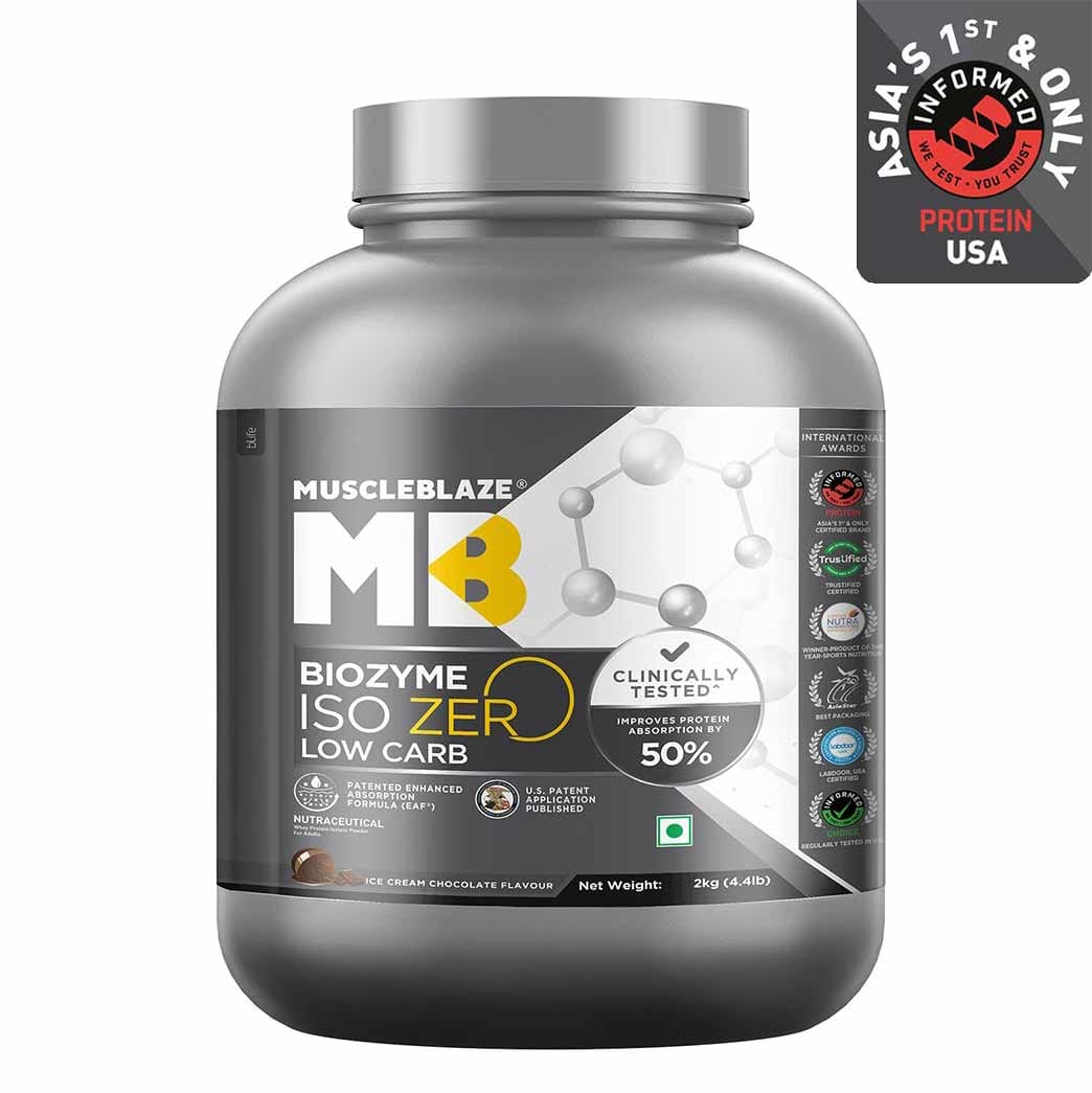 MuscleBlaze Biozyme Iso-Zero, 4.4 lb Low Carb Ice Cream Chocolate MuscleBlaze sale