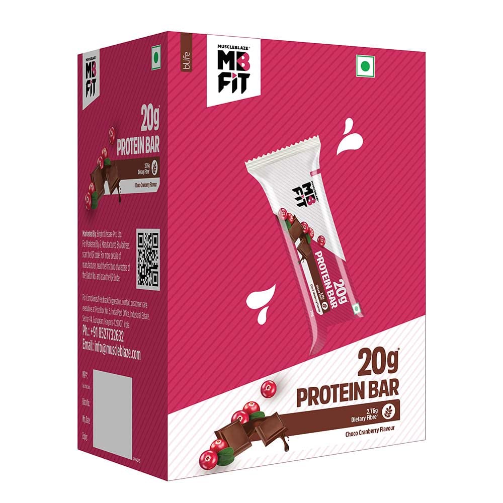 MuscleBlaze Protein Bar 20 g Protein, 6 Bars Choco Cream MuscleBlaze sale
