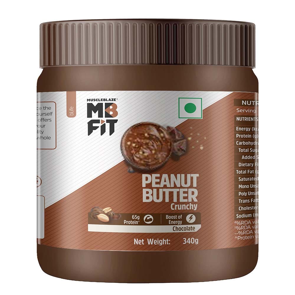 MuscleBlaze Chocolate Peanut Butter, 340 g, Crunchy MuscleBlaze sale