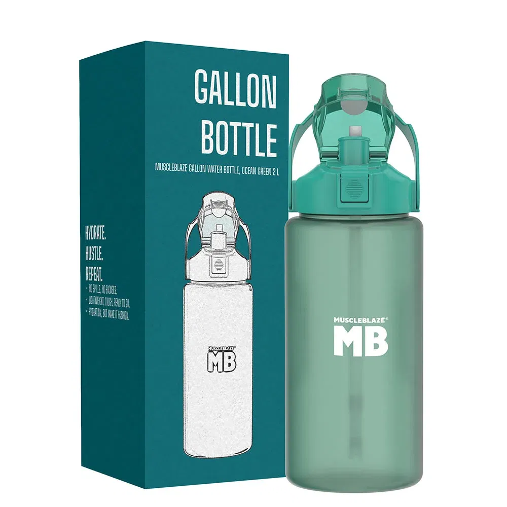 MuscleBlaze Gallon Water Bottle, Ocean Green 2 L MuscleBlaze sale