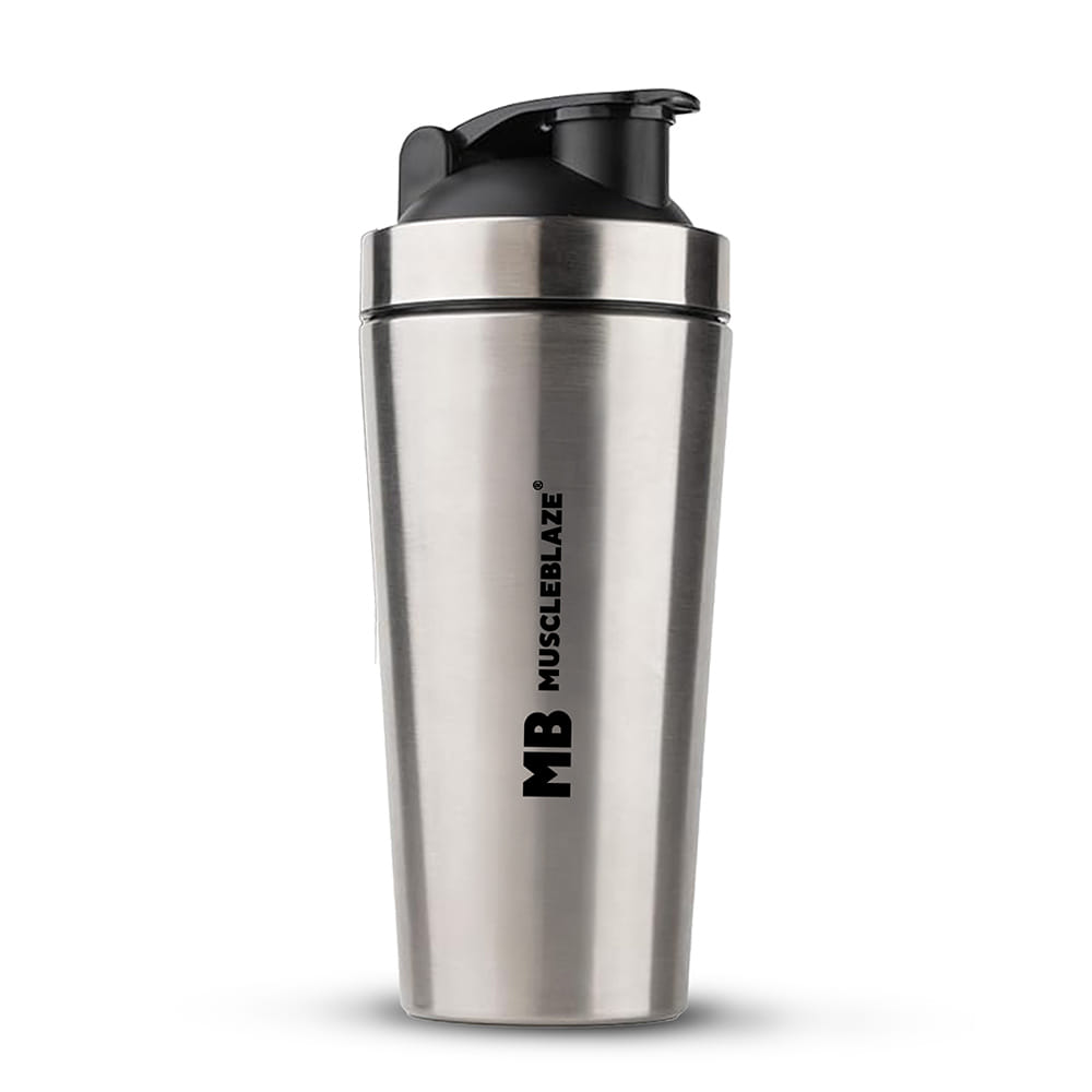 MuscleBlaze Gym Steel Shaker, Silver 700 ml MuscleBlaze sale