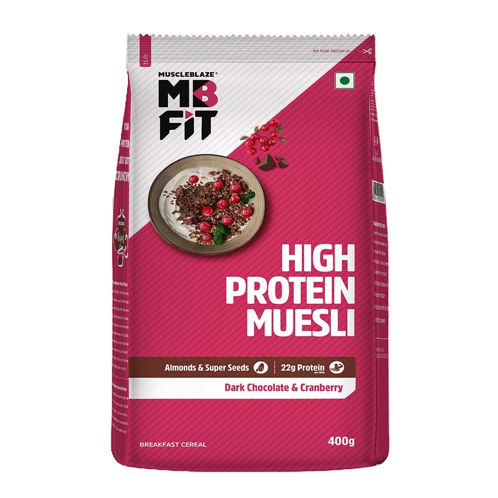 MuscleBlaze High Protein Muesli, 0.4 kg Dark Chocolate & Cranberry MuscleBlaze sale