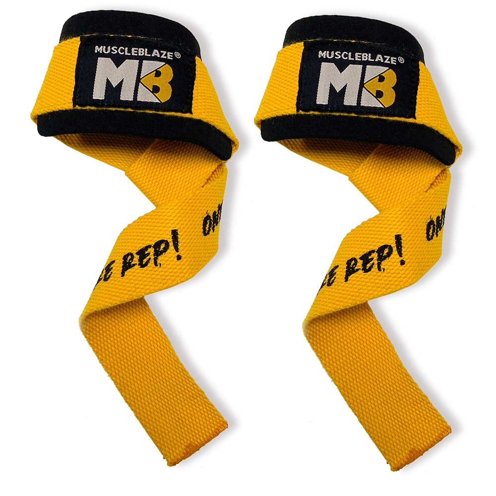 MuscleBlaze Weight Lifting Strap (One More Rep), Yellow MuscleBlaze sale
