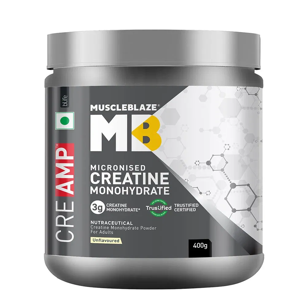 MuscleBlaze Creatine CreAMP, 400 g Unflavoured MuscleBlaze sale