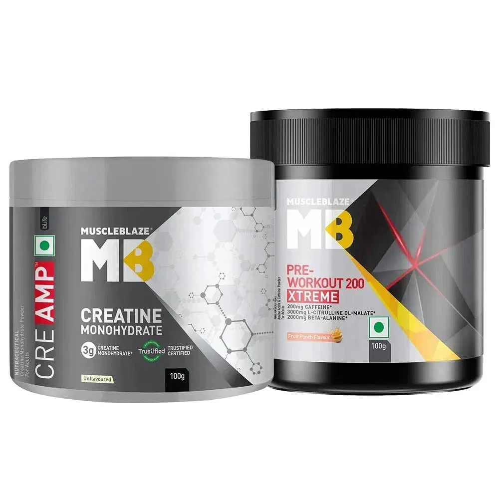 MuscleBlaze Creatine CreAMP & PRE Workout 200 Xtreme 0.22 lb Combo MuscleBlaze sale