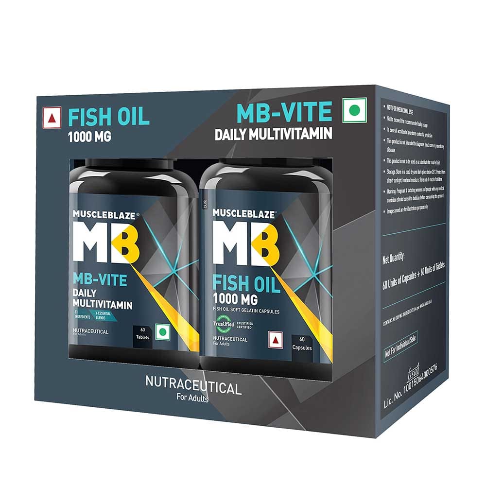 MuscleBlaze Fish Oil 1000 mg & MB-Vite Multivitamin Combo, 60 tablets MuscleBlaze sale