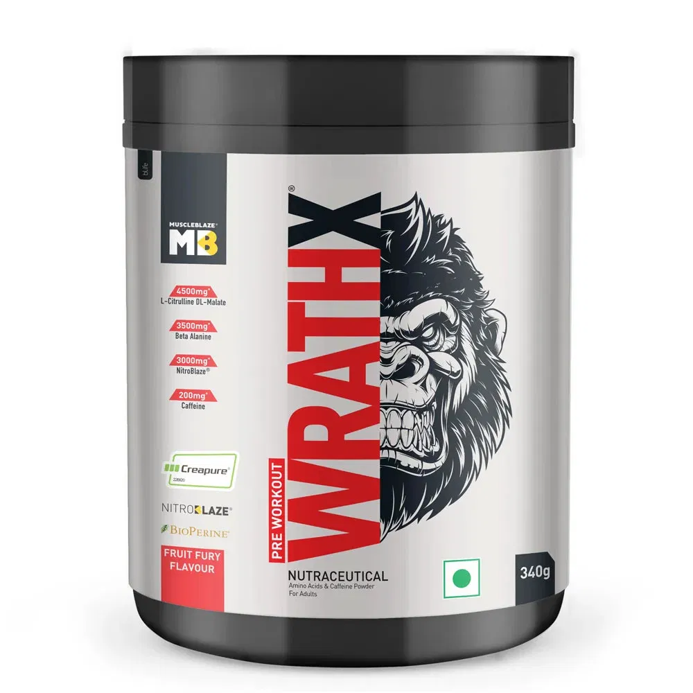 MuscleBlaze Pre Workout WrathX, 20 Servings Fruit Fury MuscleBlaze sale