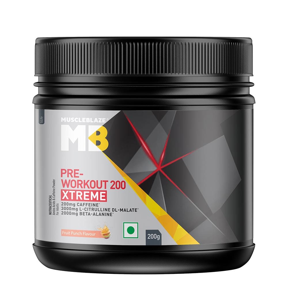 MuscleBlaze PRE Workout 200 Xtreme, 0.44 lb Fruit Punch MuscleBlaze sale