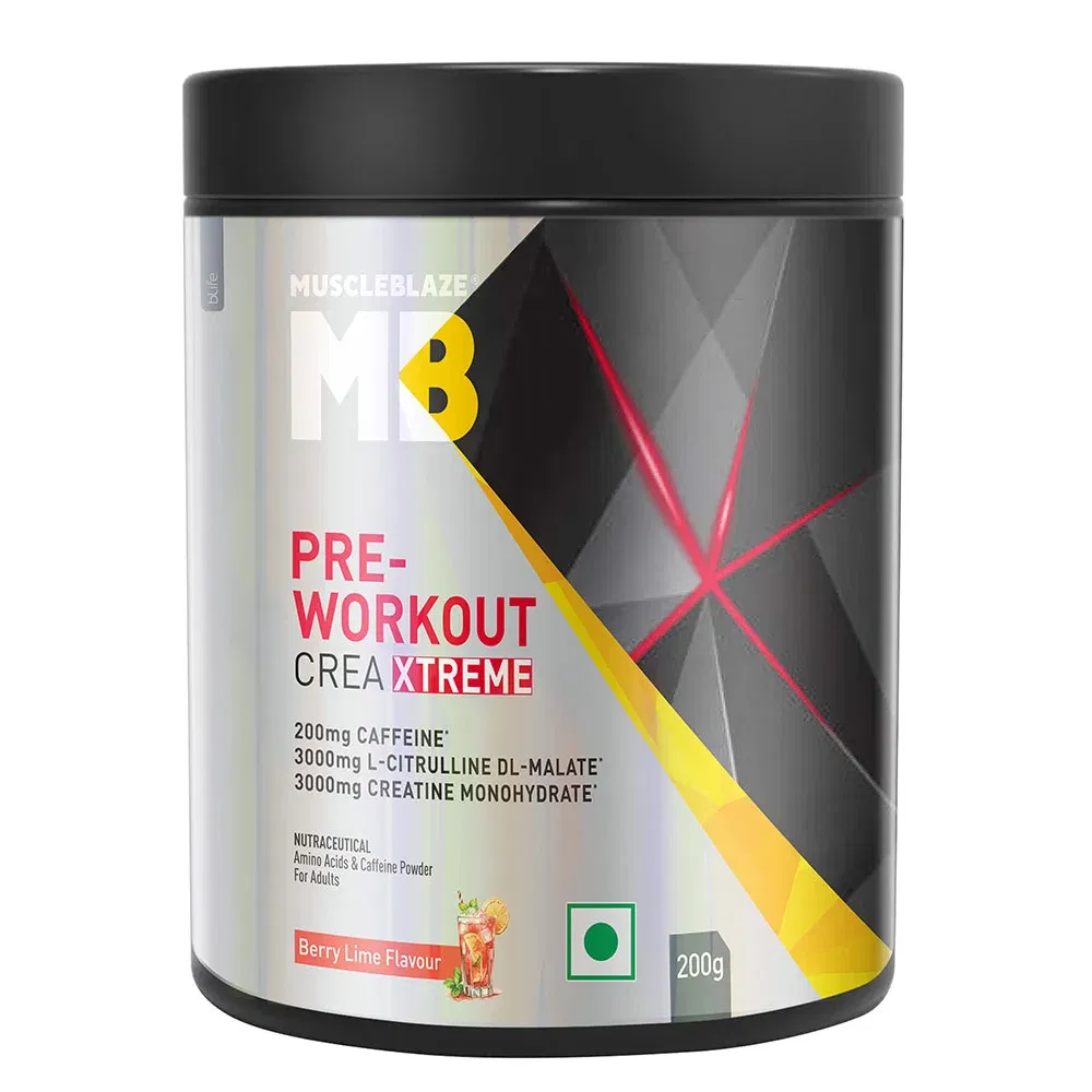 MuscleBlaze Pre Workout Crea-Xtreme, 0.44 lb Berry Lime MuscleBlaze sale