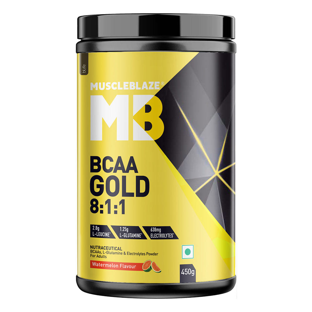 MuscleBlaze BCAA Gold 8:1:1 Amino Acids, 0.99 lb 60 Servings Watermelon MuscleBlaze sale