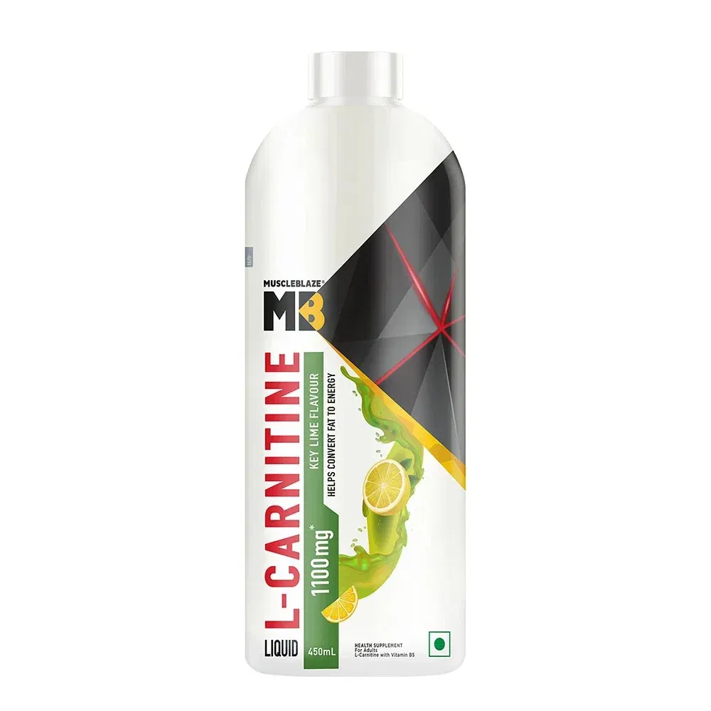 MuscleBlaze Liquid L-Carnitine 1100 mg, 450 ml Key Lime MuscleBlaze sale