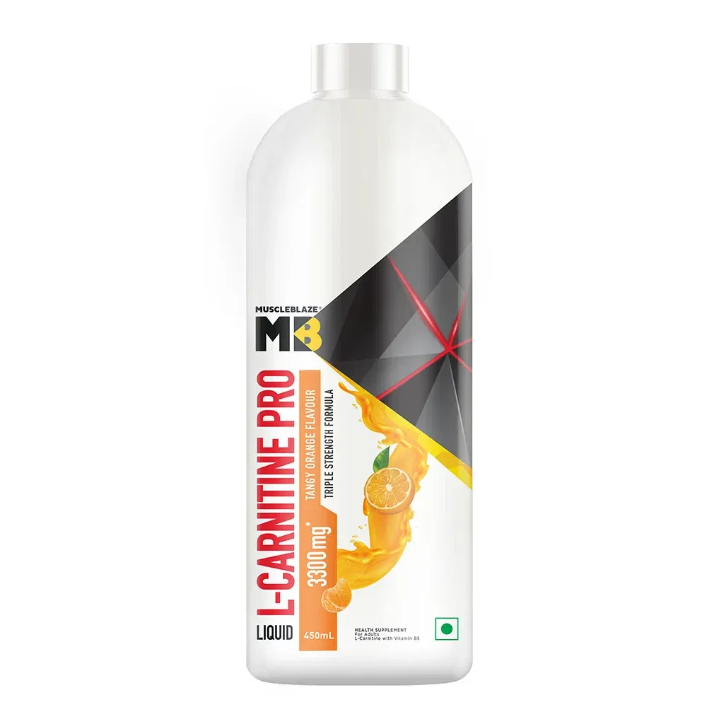 MuscleBlaze Liquid L-Carnitine PRO 3300 mg Triple Strength, 450 ml Tangy Orange MuscleBlaze sale