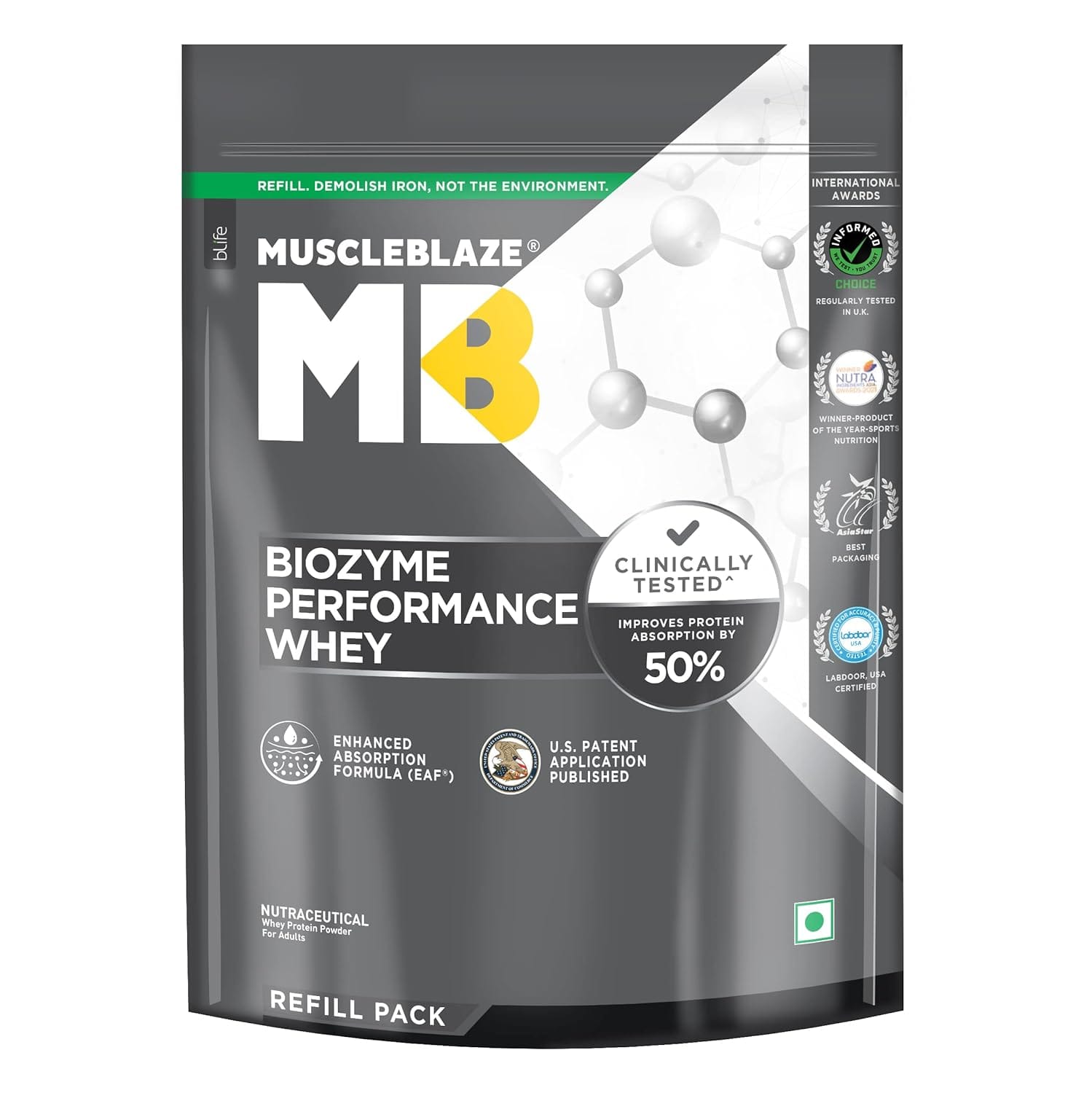 MuscleBlaze Biozyme Performance Whey 1kg BOGO