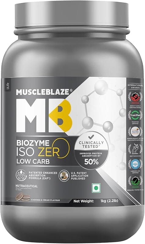 MuscleBlaze Biozyme Whey Protein Cookies and Cream 1kg