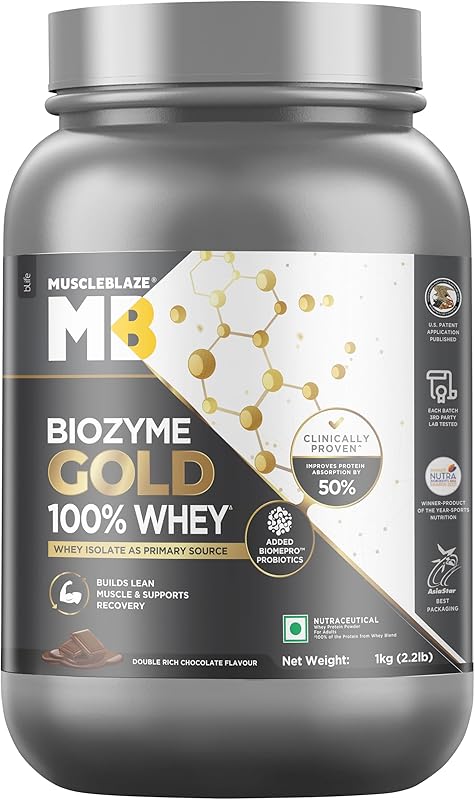 MuscleBlaze Whey Gold Protein 1kg