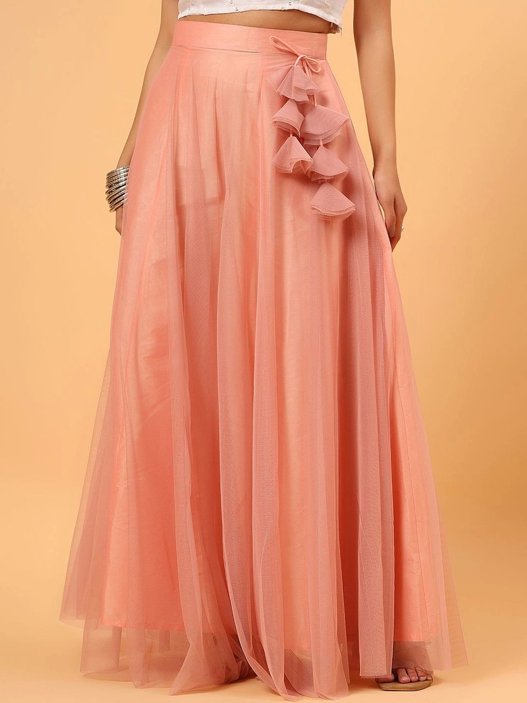 Frolic Rolic Women Net Tulle Maxi Flared Skirt Myntra sale