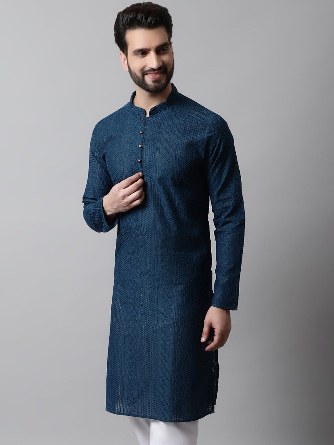 Jompers Jompers Men Ethnic Motifs Thread Work Cotton Kurta Myntra sale