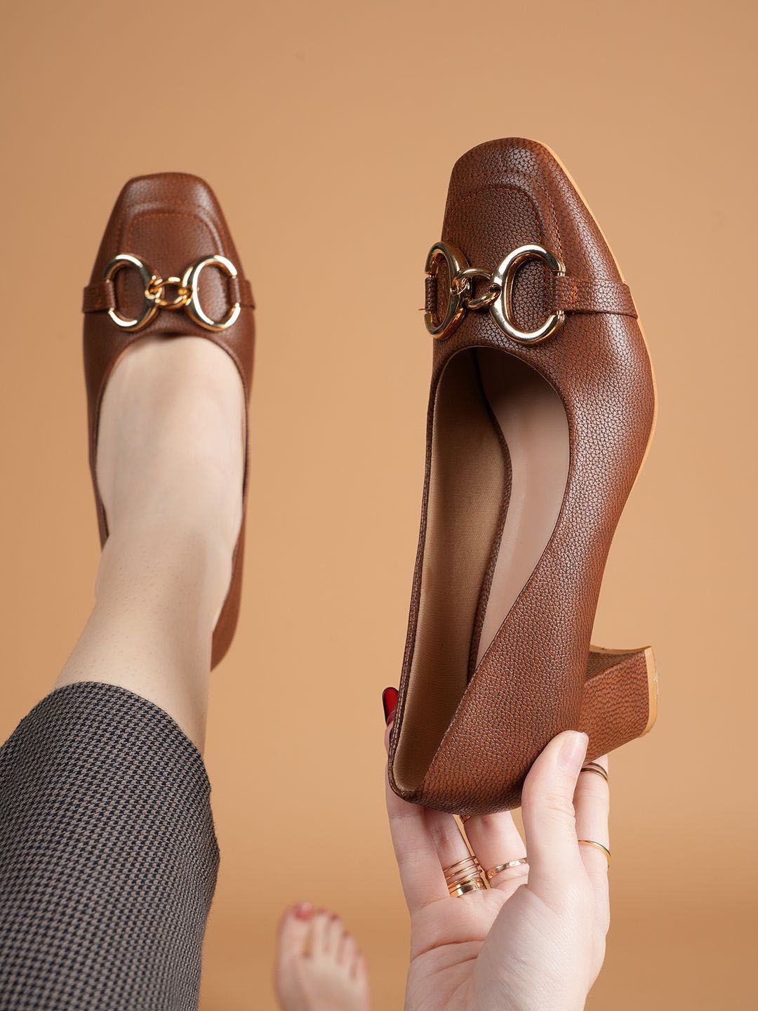 Lavie Women Tan Embellished Party Block Heels Pumps Myntra sale