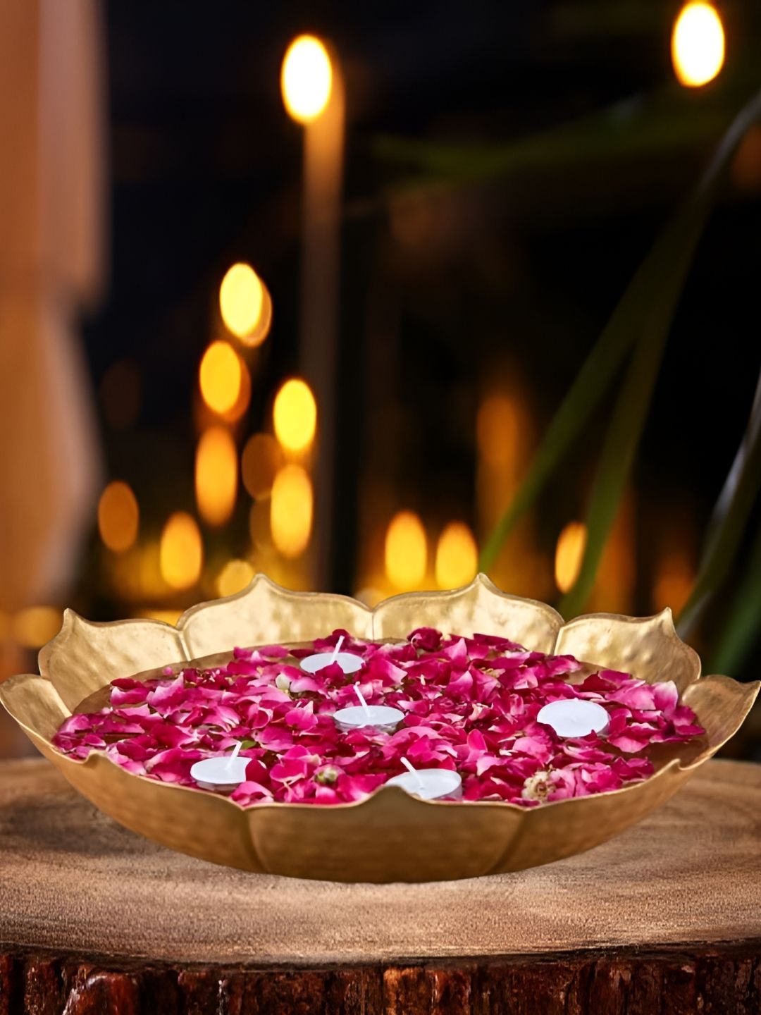 Quace Gold-Toned Textured Metal Urli, 30 cm Myntra sale
