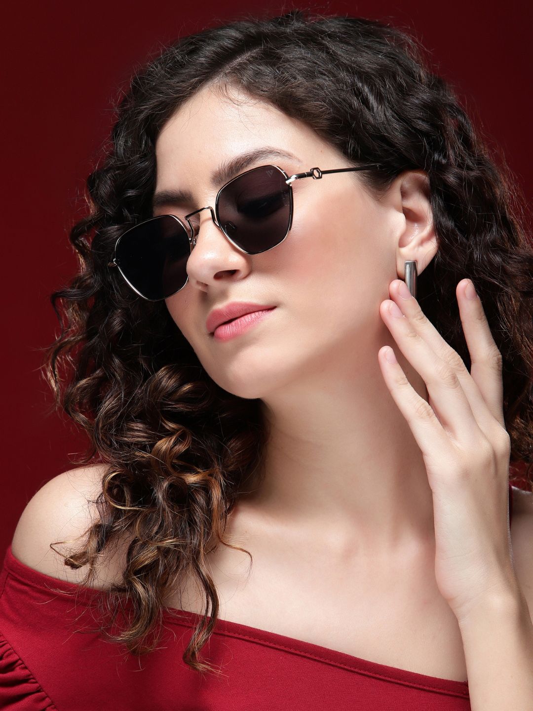 Voyage Voyage Women Black Square Sunglasses UV Protected Myntra sale